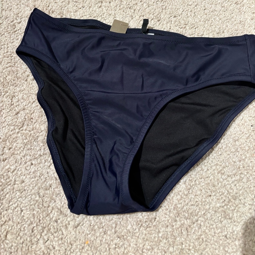 J. Crew Navy Blue Mid Rise Bikini Bottoms